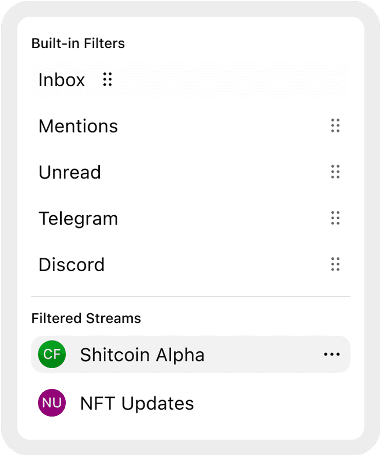 Filter Streams: Cut Through the Noise
